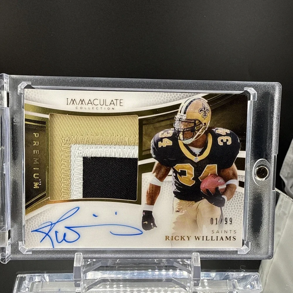 2025 Panini Immaculate Premium Autographs Ricky Williams 3 Color 1/99